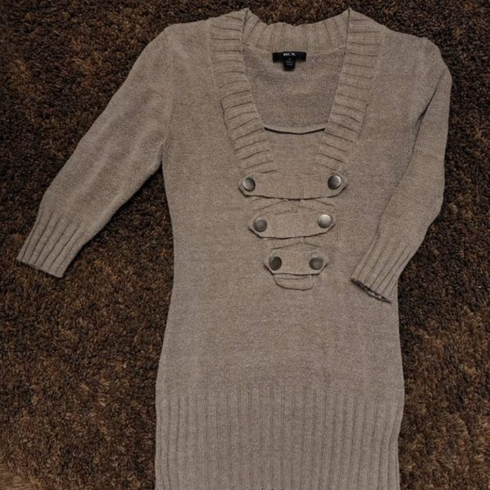 Women's Sweater Dress tan Small